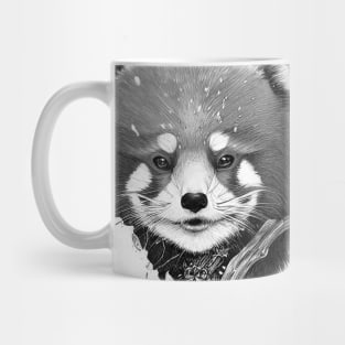 Red Panda Animal Wild Nature Illustration Line Epic Illustration Line Art Mug